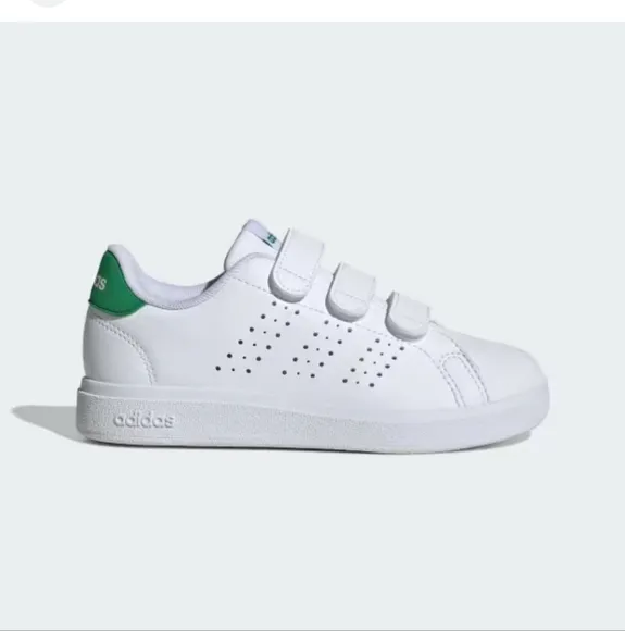 Adidas Kids White and Green Sneakers