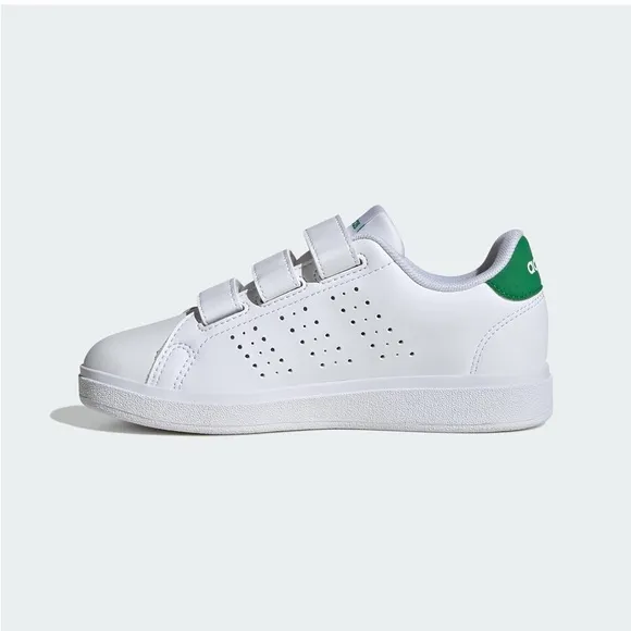 Adidas Kids White and Green Sneakers