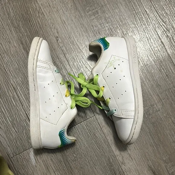 Adidas Kids White Sneakers with Colorful Laces