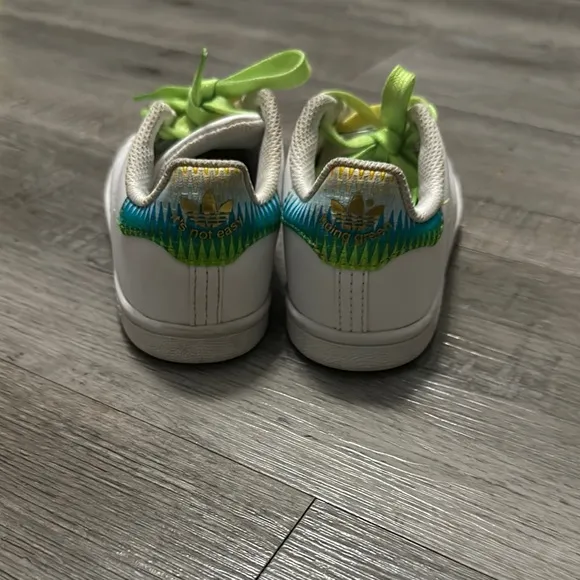 Adidas Kids White Sneakers with Colorful Laces