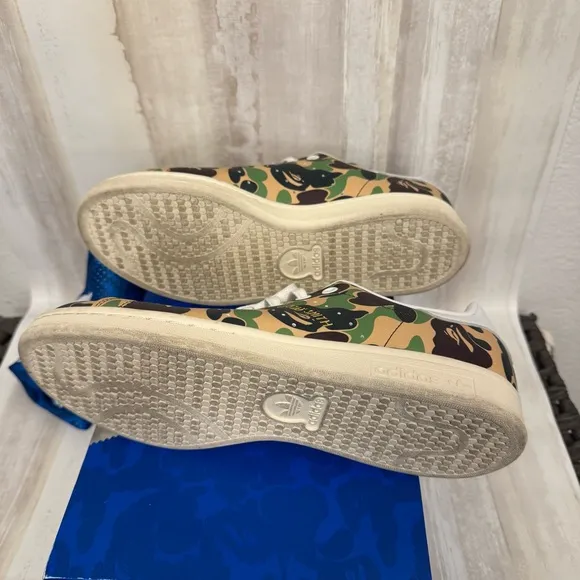 Adidas Stan Smith Bape Camo Sneakers with Gold Accents