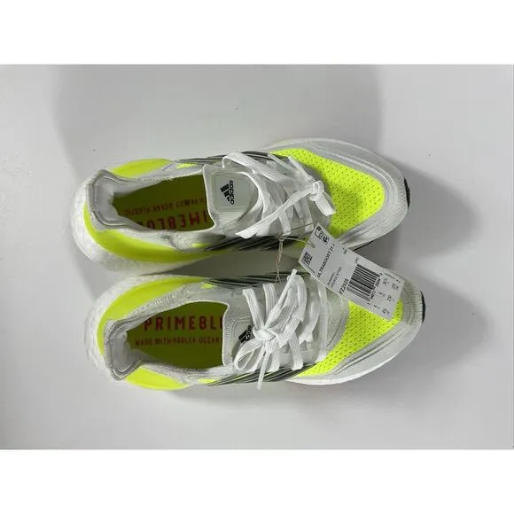 Adidas Ultraboost 21 J Running White Solar Yellow Sneakers FZ2929 Size 5