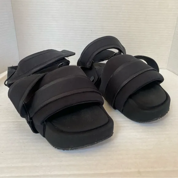 Adidas Y3 Yohji Yamamoto Comfylette Black Platform strappy sandals Men 5/Women 6