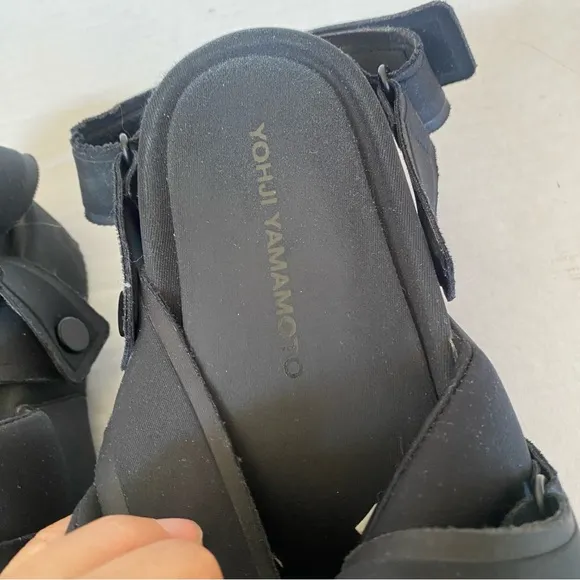 Adidas Y3 Yohji Yamamoto Comfylette Black Platform strappy sandals Men 5/Women 6