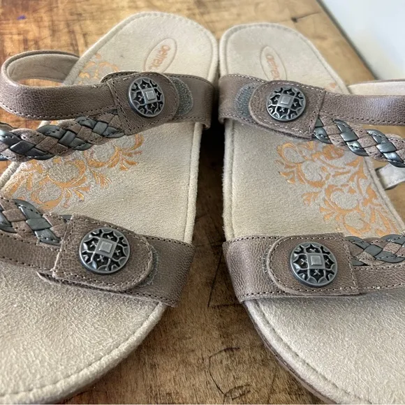 Aetrex braided velcro sandals women's sz 9