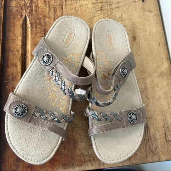 Aetrex braided velcro sandals women's sz 9