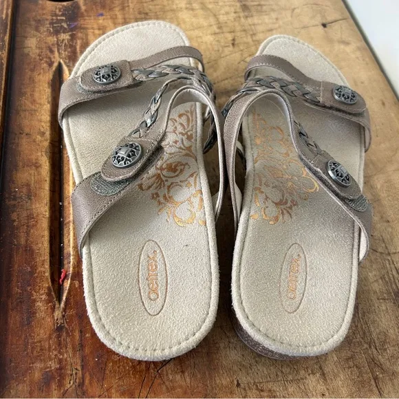 Aetrex braided velcro sandals women's sz 9
