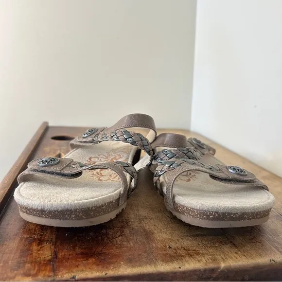 Aetrex braided velcro sandals women's sz 9