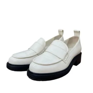 Aeyde Ruth Lug Sole Platform Loafer In White Cream Leather Size 37 EU 7 US EUC