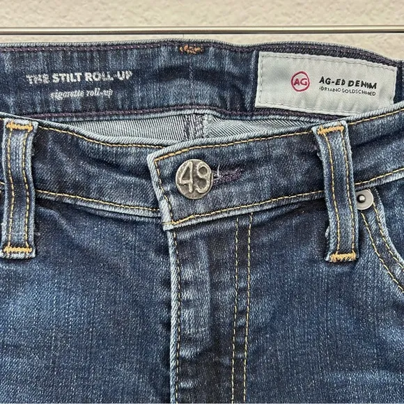 AG Adriano The Stilt Roll-Up Jeans Denim Pant Cigarette Cuffed Blue Size 29