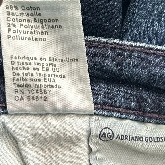 AG Adriano The Stilt Roll-Up Jeans Denim Pant Cigarette Cuffed Blue Size 29