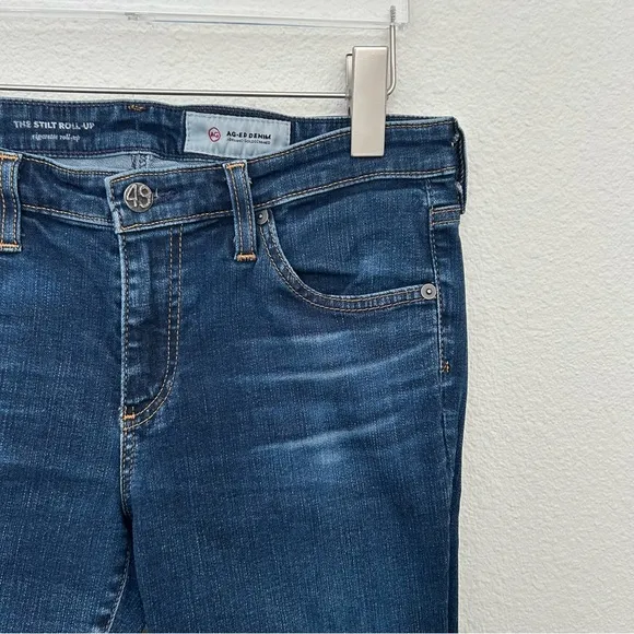 AG Adriano The Stilt Roll-Up Jeans Denim Pant Cigarette Cuffed Blue Size 29