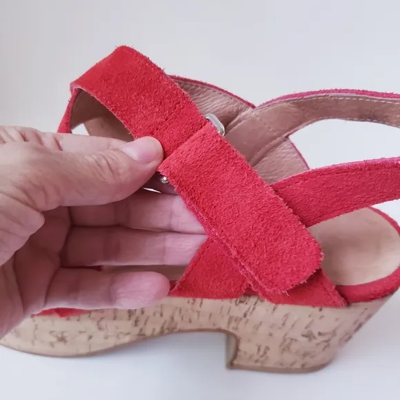 AG by Andrea Gomez Red Suede Platform Sandals