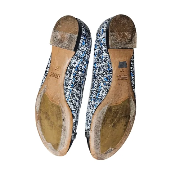 AGL Ballet Flats Womens Sz 37 US 6.5 Snake Print Cap Toe Patent Leather Monika