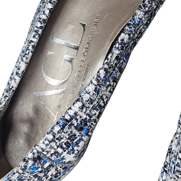 AGL Ballet Flats Womens Sz 37 US 6.5 Snake Print Cap Toe Patent Leather Monika