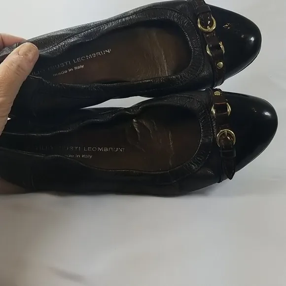 AGL Bronze Brown Leather Ballet Flats 40/10