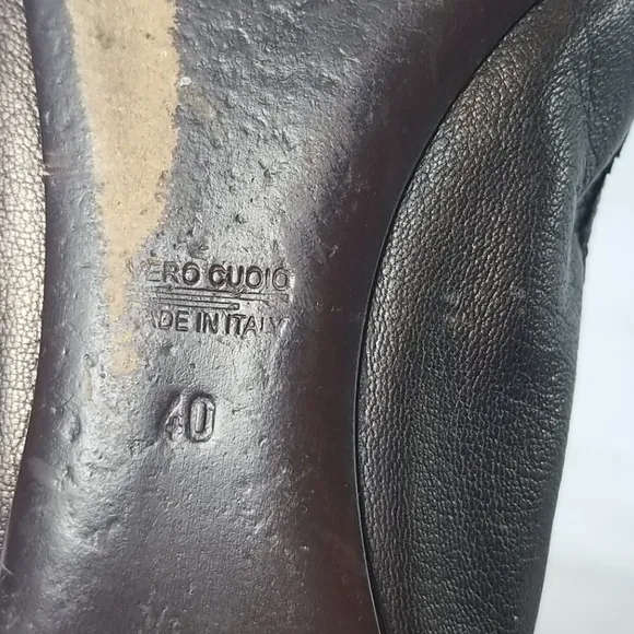 AGL Bronze Brown Leather Ballet Flats 40/10