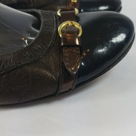 AGL Bronze Brown Leather Ballet Flats 40/10