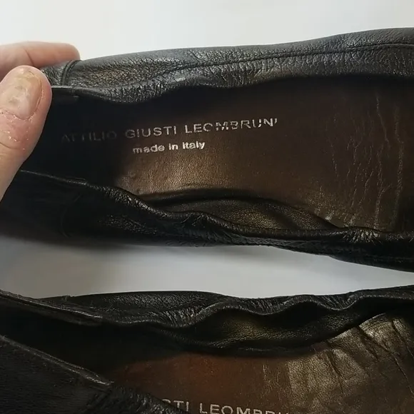 AGL Bronze Brown Leather Ballet Flats 40/10