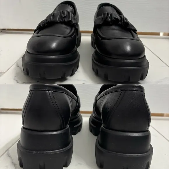 AGL Celeste Lug Sole Loafers EUR 38 Platform Chunky Leather Schoolgirl Preppy