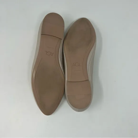 AGL MIledy Cream Leather Quilted Flats Shoes Women Size 40 US 10