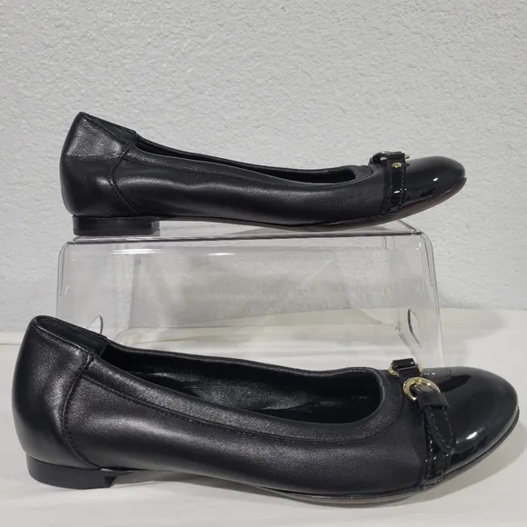 AGL Monika black capped toe ballet flats, New, EU 38.5 US 7.5