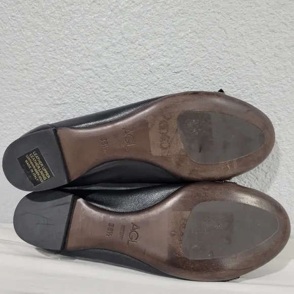 AGL Monika black capped toe ballet flats, New, EU 38.5 US 7.5