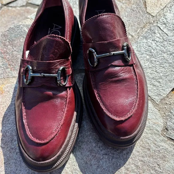 AGL  New W Tags - Lug Burgundy Loafers