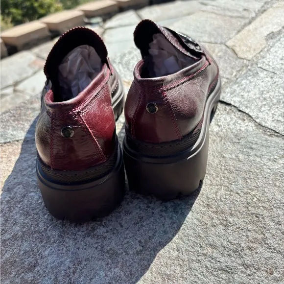 AGL  New W Tags - Lug Burgundy Loafers