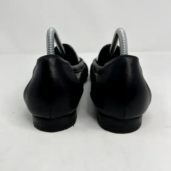 AGL Women's Patent Cap Toe Black Ballet Flats
