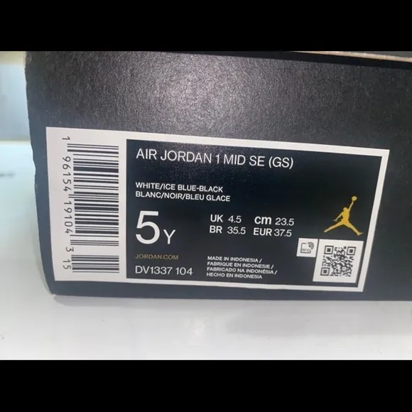 Air Jordan 1 Mid white/ice blue 5Y