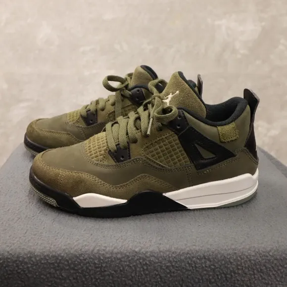Air Jordan 4 SE Retro Craft Olive 2023 Kids Boys Shoes FB9929-200 size 2.5Y