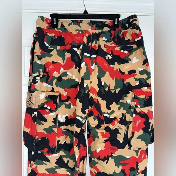Air JORDAN Flight Heritage Tan Red Green Black Camo Cargo Pocket Pant STREETWEAR
