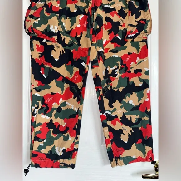 Air JORDAN Flight Heritage Tan Red Green Black Camo Cargo Pocket Pant STREETWEAR