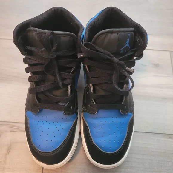 Air Jordan Kids Black and Blue High-Top Sneakers