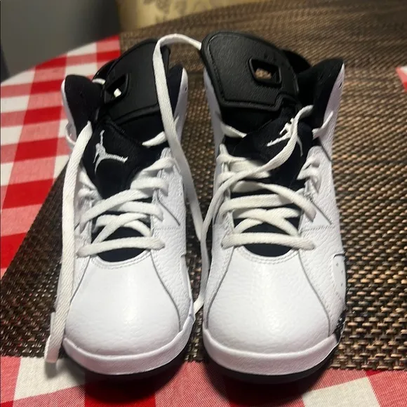Air Jordan Kids White and Black Sneakers