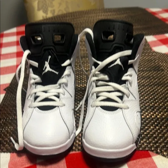 Air Jordan Kids White and Black Sneakers