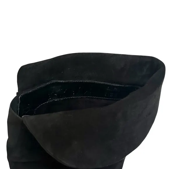 Aldo Black Suede Over the Knee Stiletto Heel Platform Boots Size 9