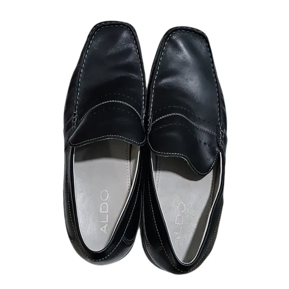 ALDO Men's Size 11 (UK 44) Black Preppy Office Contemporary Loafers Timeless