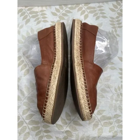 Aldo Telassi Slip On‎ Size 8 Brown Soft Leather Espadrilles Vacation Summer