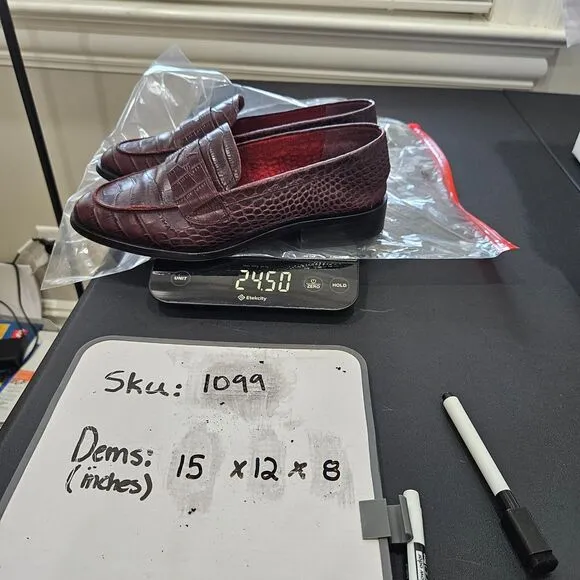 Aldo Womens Leather Snake Skin Chunky Loafers Size 9 Red Dark Academia Preppy