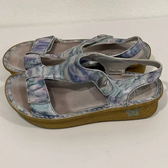 Alegria by PG Lite Ken 298W Leather Wedge Sandals MultiColor EUR 37 US Sz 7-7.5W