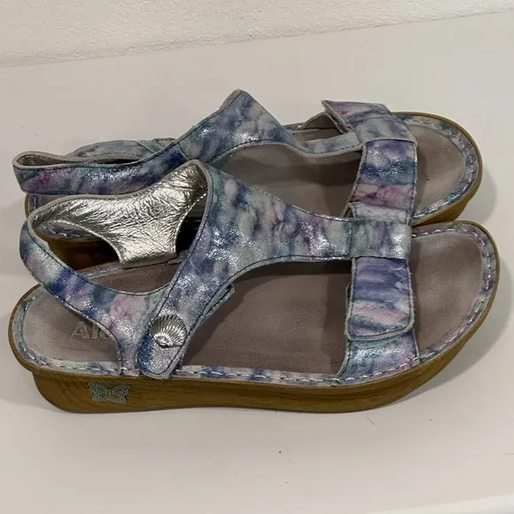 Alegria by PG Lite Ken 298W Leather Wedge Sandals MultiColor EUR 37 US Sz 7-7.5W