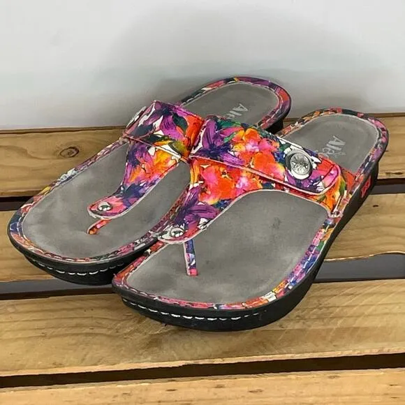 Alegria Carina Iris Floral Thong Sandals CAR-135 size 41