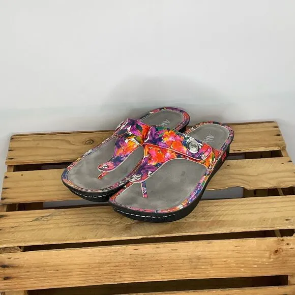 Alegria Carina Iris Floral Thong Sandals CAR-135 size 41
