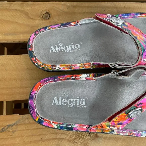 Alegria Carina Iris Floral Thong Sandals CAR-135 size 41