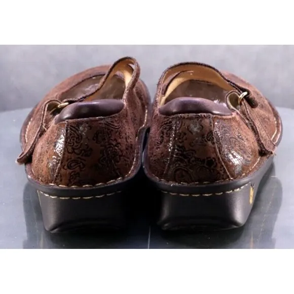 Alegria Gil-562 Women's Mary Jane Loafers Shoes Size EU 40 US 10 Leather Floral