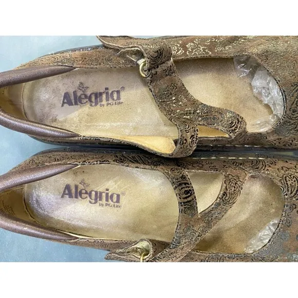 Alegria Gil-562 Women's Mary Jane Loafers Shoes Size EU 40 US 10 Leather Floral