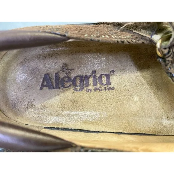 Alegria Gil-562 Women's Mary Jane Loafers Shoes Size EU 40 US 10 Leather Floral