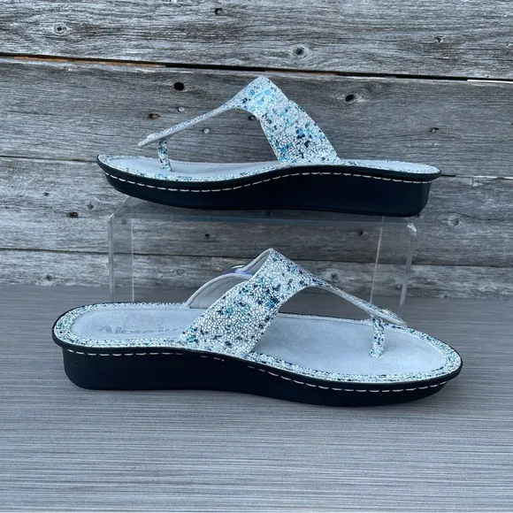 Alegria Leather Buckled Thong Sandals - Vella